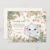 Budget Elephant Cream Baby shower Dank u (Voorkant / Achterkant)