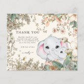 Budget Elephant Cream Baby shower Dank u (Voorkant)