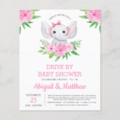 BUDGET Elephant drive by Baby shower nodiging (Voorkant)