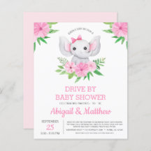 BUDGET Elephant drive by Baby shower nodiging