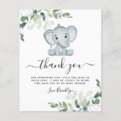 BUDGET Elephant Eucalyptus Baby shower Dank u wel (Voorkant)
