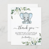 BUDGET Elephant Eucalyptus Baby shower Dank u wel (Voorkant / Achterkant)