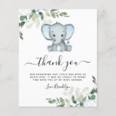 BUDGET Elephant Eucalyptus Baby shower Dank u wel (Voorkant)
