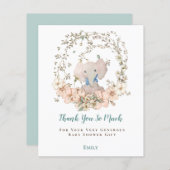 Budget Elephant Foliage Boy Baby shower Dank u (Voorkant / Achterkant)