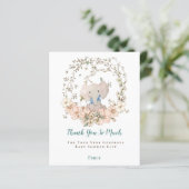 Budget Elephant Foliage Boy Baby shower Dank u (Staand voorkant)