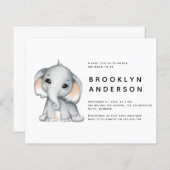 BUDGET Elephant Gender Neutral Baby shower (Voorkant / Achterkant)