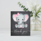 BUDGET Elephant Girl Baby shower Hartelijk dank (Staand voorkant)