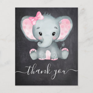 BUDGET Elephant Girl Baby shower Hartelijk dank