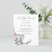 Budget Elephant Girl Baby shower Invitation (Staand voorkant)