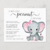 Budget Elephant Girl Baby shower Invitation (Voorkant)