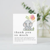 BUDGET Elephant Girl Baby shower Roze dank (Staand voorkant)
