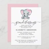 BUDGET Elephant Grandma Baby shower Uitnodiging (Voorkant / Achterkant)