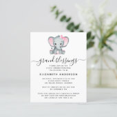 BUDGET Elephant Grandma Baby shower Uitnodiging (Staand voorkant)