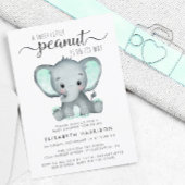 Budget Elephant Mint Baby shower Uitnodiging