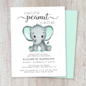 Budget Elephant Mint Baby Sprinkle Uitnodiging