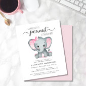 Budget Elephant Pink Baby Girl Uitnodiging