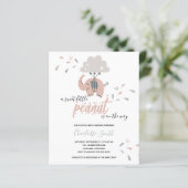 Budget Elephant Pink Girl's Baby shower Invitation (Staand voorkant)