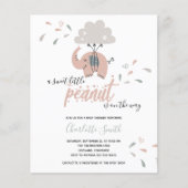 Budget Elephant Pink Girl's Baby shower Invitation (Voorkant)