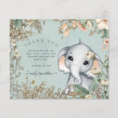 Budget Elephant Powder Blue Baby shower Hartelijk (Voorkant)