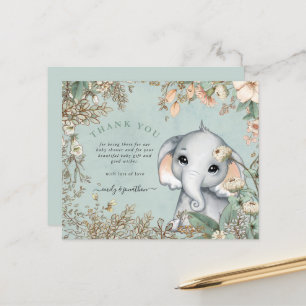 Budget Elephant Powder Blue Baby shower Hartelijk 