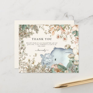 Budget Elephant Twins Cream Baby shower Dank u