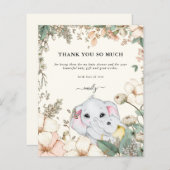 Budget Elephants Cream Baby shower Dank u (Voorkant / Achterkant)