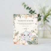Budget Elephants Cream Baby shower Dank u (Staand voorkant)