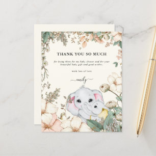 Budget Elephants Cream Baby shower Dank u