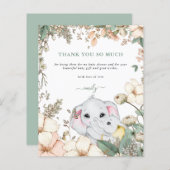 Budget Elephants Sage Baby shower Dank u (Voorkant / Achterkant)