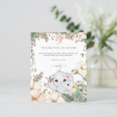 Budget Elephants Sage Baby shower Dank u (Staand voorkant)