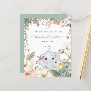 Budget Elephants Sage Baby shower Dank u