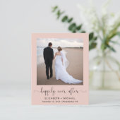 Budget Elopement Blush Wedding Reception nodigt ui (Staand voorkant)