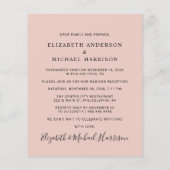 Budget Elopement Blush Wedding Reception nodigt ui (Achterkant)