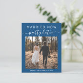 Budget Elopement Foto Blue Wedding Announding (Staand voorkant)