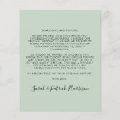 Budget Elopement Foto Sage Wedding Announding (Achterkant)