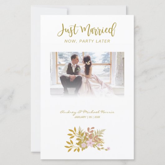 Budget Elopement Foto Wedding Elegant Floral (Voorkant)