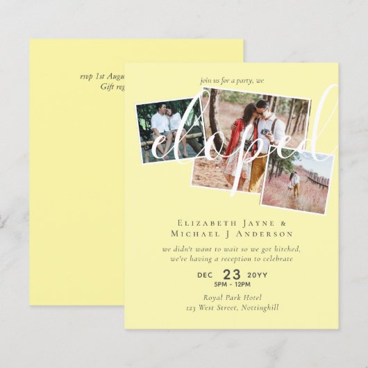 BUDGET Elopement Invitations FOTO Collage (Voorkant / Achterkant)