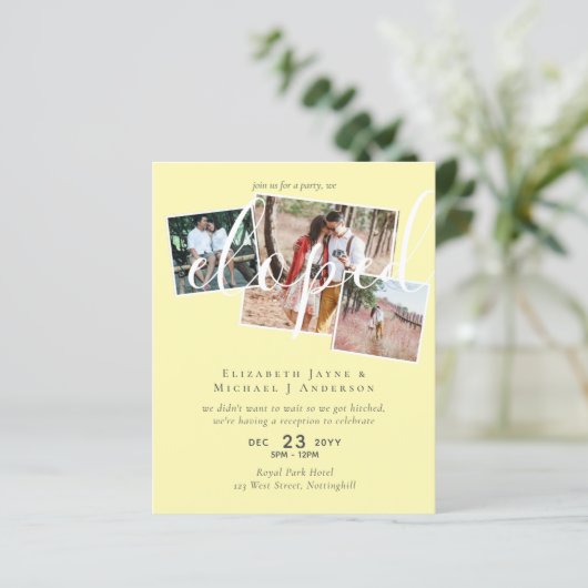 BUDGET Elopement Invitations FOTO Collage (Staand voorkant)