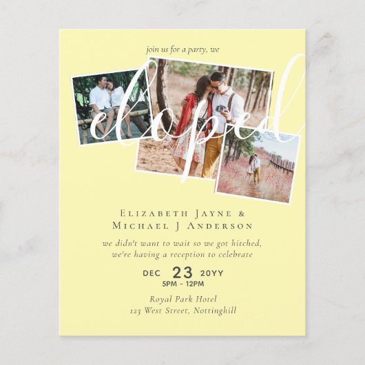 BUDGET Elopement Invitations FOTO Collage (Voorkant)