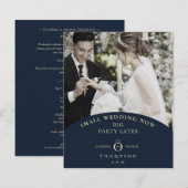 Budget Elopement Navy Elegant Golden Photo (Voorkant / Achterkant)