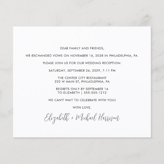 Budget Elopement Photo Reception (Achterkant)