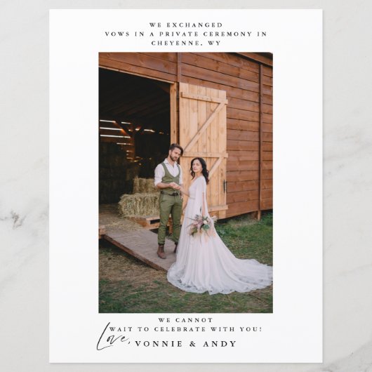 Budget Elopement Reception Weddenschap (Achterkant)