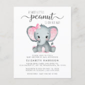 Budget elphant Baby Girl Shower by Mail Invite (Voorkant)