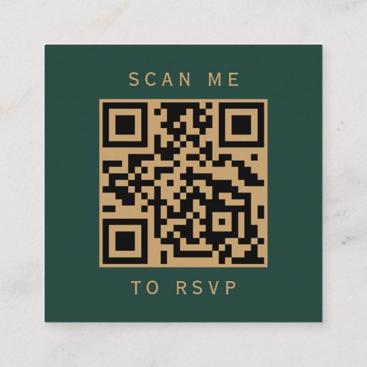 Budget Emerald Agaat Navy Wedding QR Code RSVP Informatiekaartje (Achterkant)