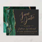 Budget Emerald Agate 80th Birthday Save the Date (Voorkant / Achterkant)