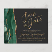 Budget Emerald Agate 80th Birthday Save the Date (Voorkant)