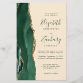 Budget Emerald Agate Champagne QR Code Wedding (Voorkant)