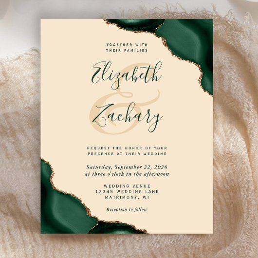 Budget Emerald Agate Corners Champagne Wedding