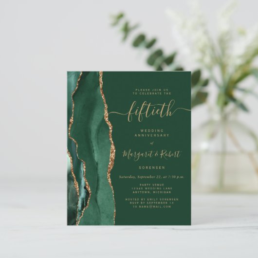 Budget Emerald Agate Gold 50th Anniversary Party (Staand voorkant)