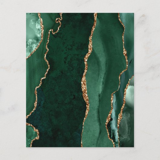 Budget Emerald Gold Agate Script Sla de datum op (Achterkant)